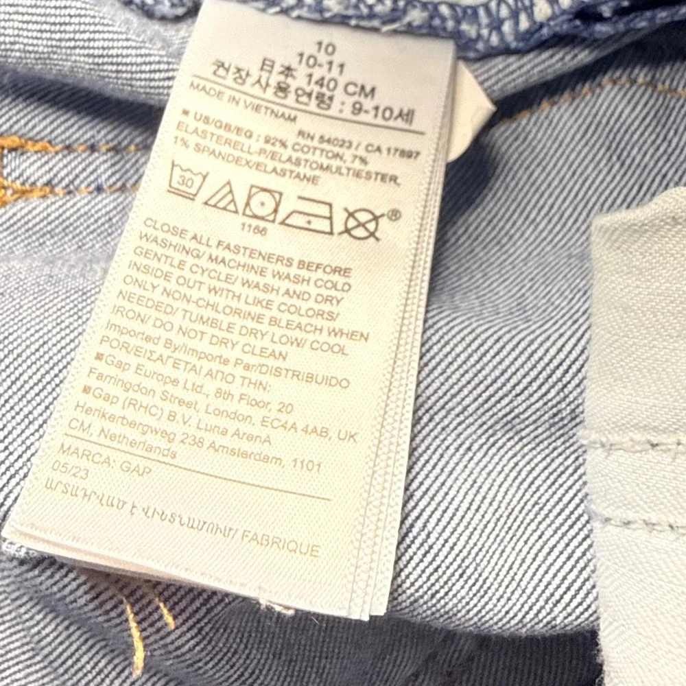 Gap Kids 70s Flare High Rise Cargo Jeans Medium Wash Blue Denim Size 10